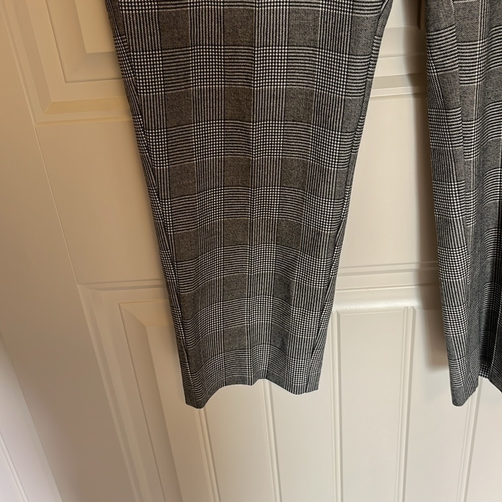 Maison Jules NWT Stardust Houndstooth Plaid Flat Front Slim Cropped Pants Sz 12 - Picture 9 of 13